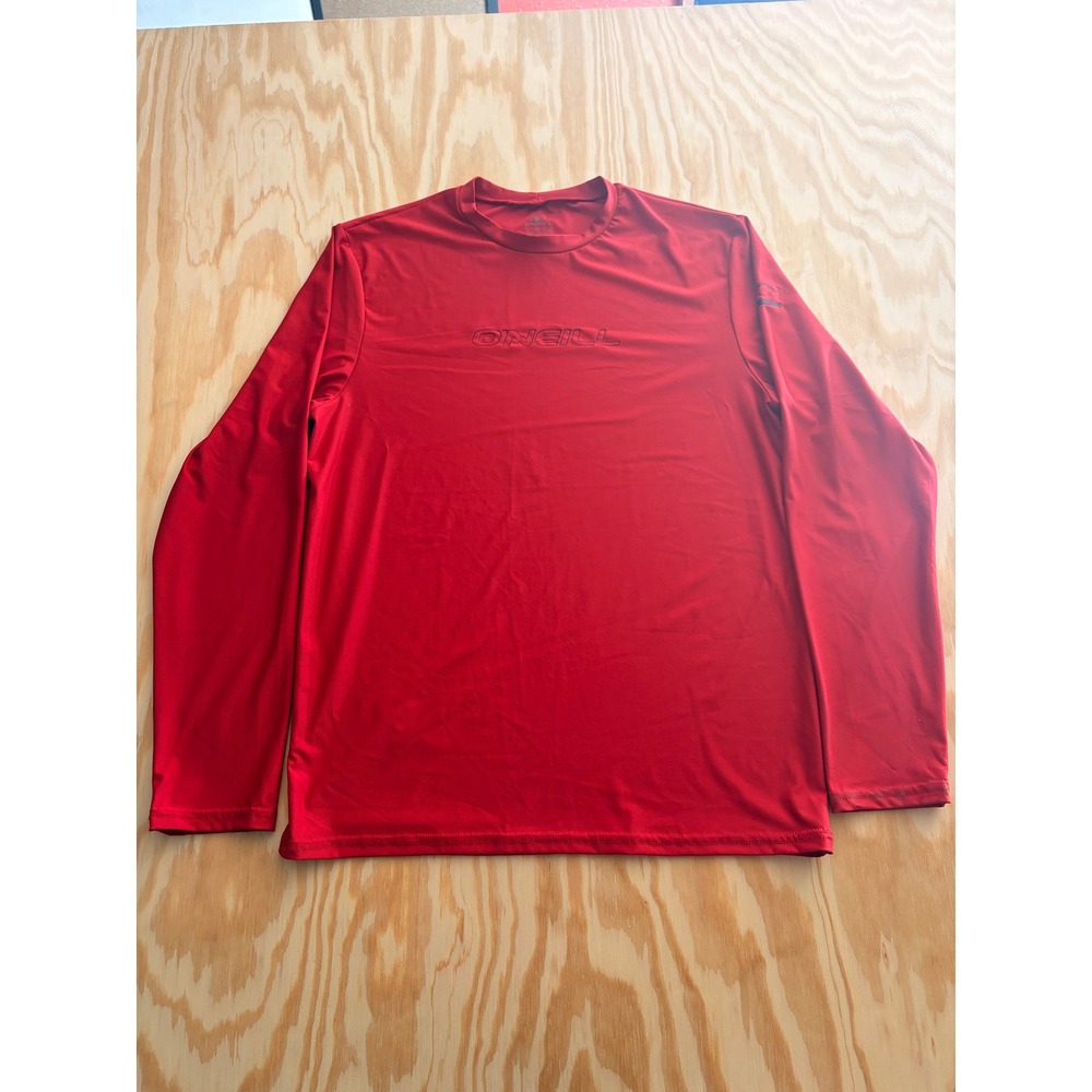 O'Neill Mens Premium Skins Long Sleeve Rash Guard Red Swim Shirt UPF 50+ Large